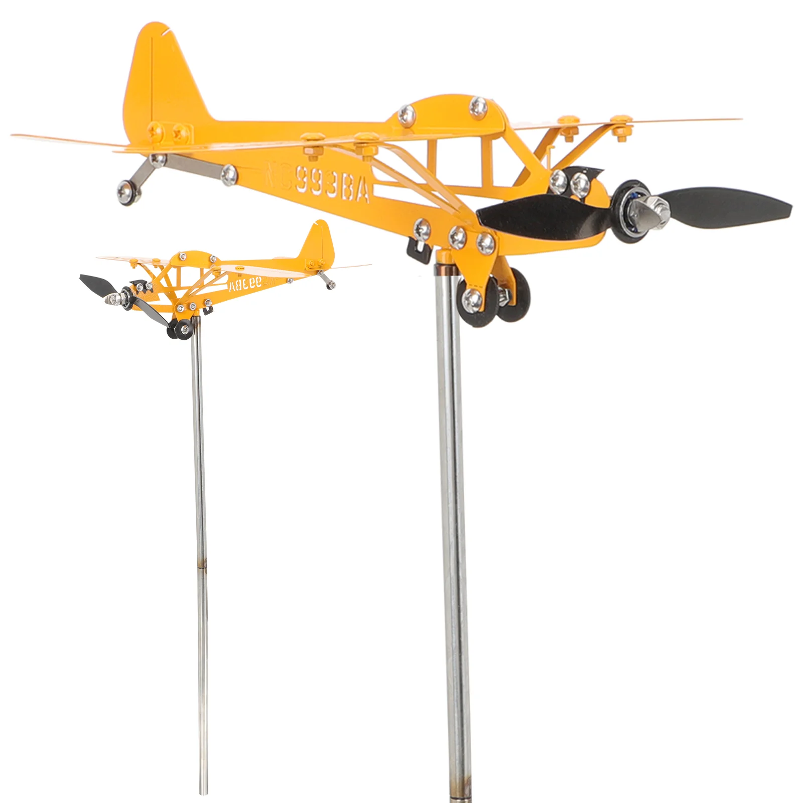 The Plane Solar Powered Lights Wind Airplane Sculpture Outdoor Decor Iron Child Lamp