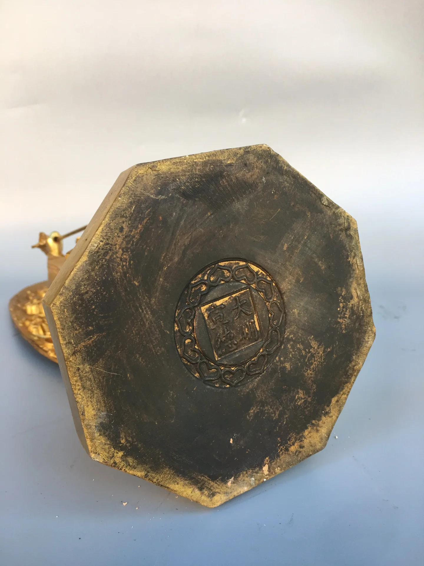 17 "المعابد النيبالية القديمة البرونزية المذهبة الزنجفر Ksitigarbha بوديساتفا لوتس منصة الجلوس قاعة عبادة بوذا