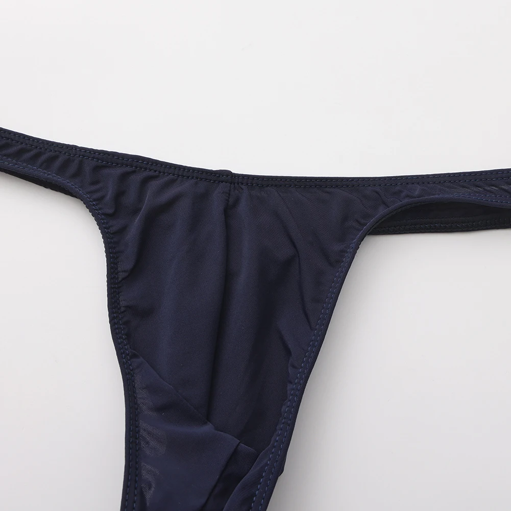

Men Underwear For All Seasons Ice Silk Cooling G-String Solid Color Low Waist T-back Jockstrap Pouch Tanga Thong