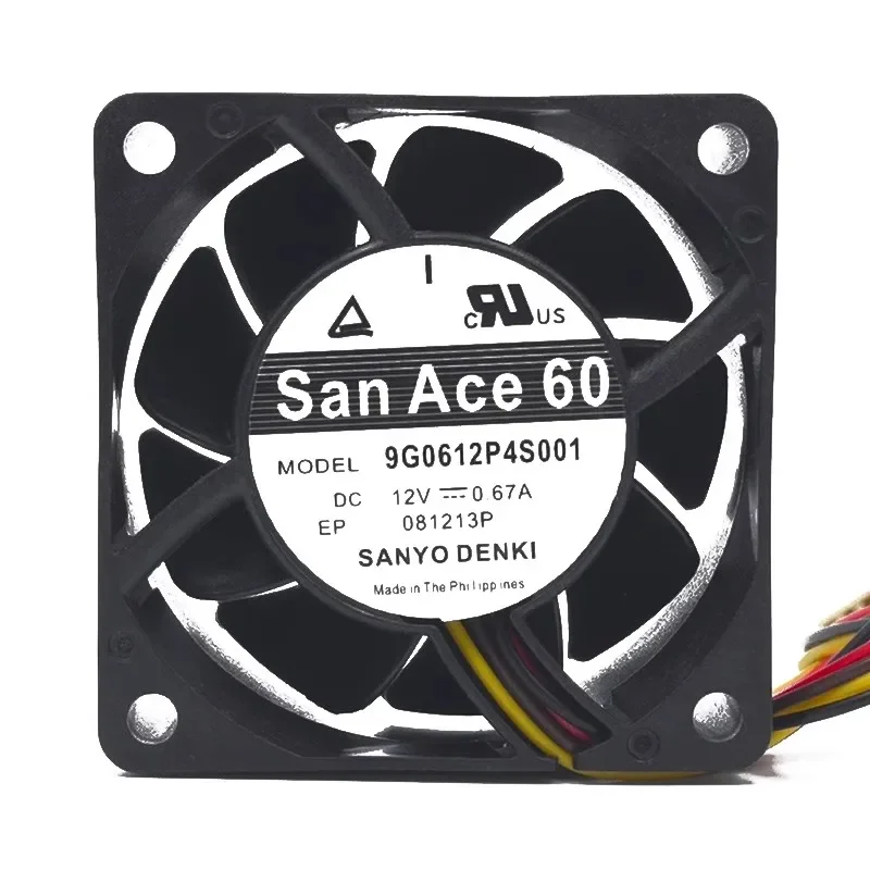 

New Fan for SANYO 9G0612P4S001 12V 0.67A 6CM Cooling Fan 6025 60*60*25mm