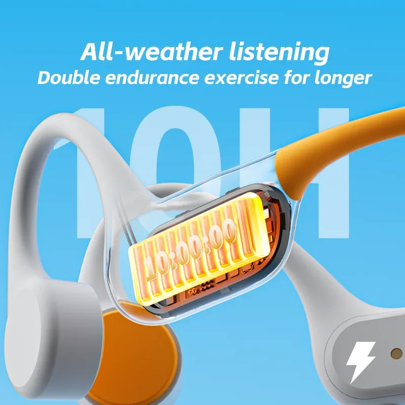 POLVCDG Bone Conduction Earphones Swimming Earphones 32GB Memory IPX8 Waterproof Silicone Outdoor Golf Cycling Running X13