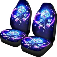 Blue Crystal Rose Car Seat Covers 2pcs Soft Front Seat Covers for Car, Auto Bucket Seat Protectors Universal Fit SUV