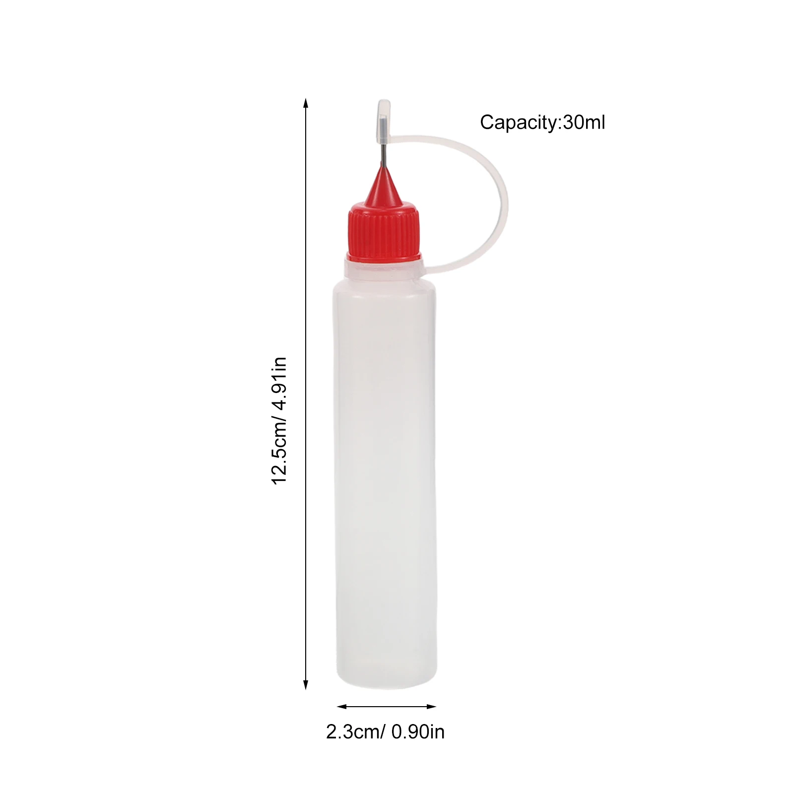 20 Stück Präzisions-Kleberflasche, 30 ml, transparenter Kunststoff-Quetschapplikator mit Nadelspitze zum Quilling, Basteln, Kunstprojekte, Kleber mit feiner Spitze