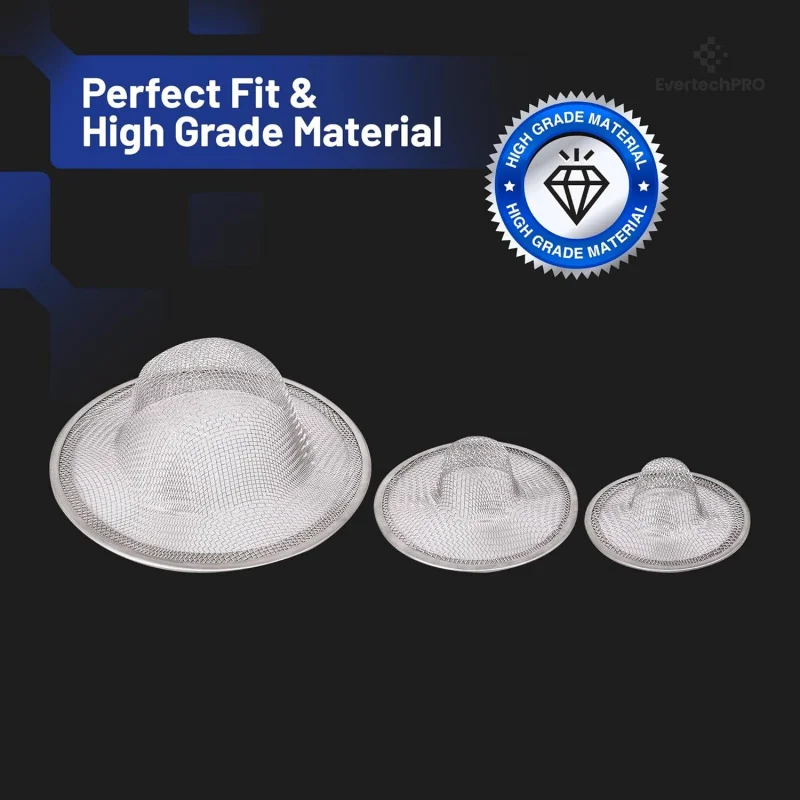 PLB23016 범용 메쉬 싱크 스트레이너, 배수구 스크린 주방 싱크대, 욕실 욕조, 샤워 배수구 - 3 (4-1/2, 2-3/4, 2)