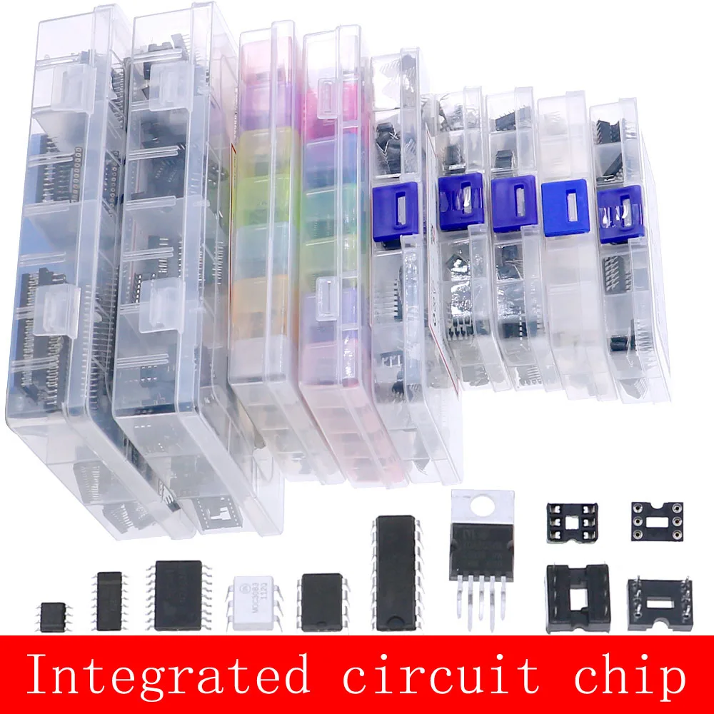 

IC Integrated Circuit Chip Assortment Kit IC Sockets set 4000 4500 74HC 74LS Common CMOS Logic IC Series