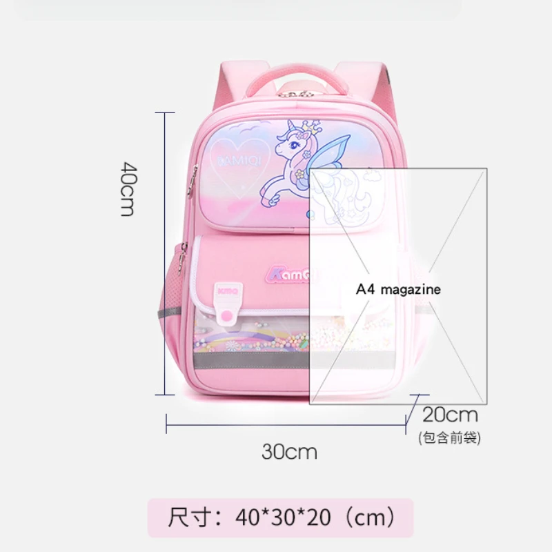 Kawaii Backpack for School, Cute Teenage Multiple Pockets Backpack, Cartoon Fashion Bookbag for Primary Elementary High School