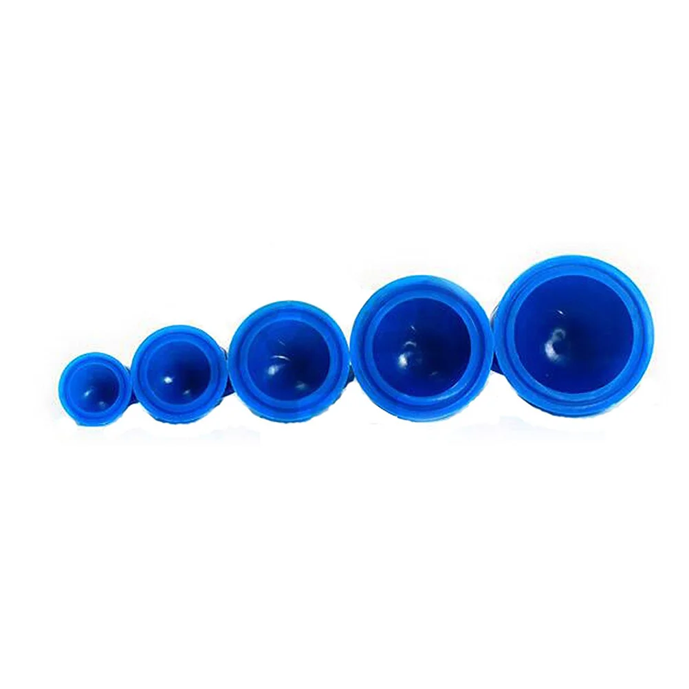 12 pçs silicone médico vácuo massagem cupping ferramentas de massagem corpo cupping copos (azul)