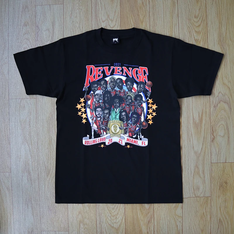 

Футболка Re Rolling Lou Tee из чистого хлопка, круглый вырез, стиль хип-хоп, летняя мода для подростков