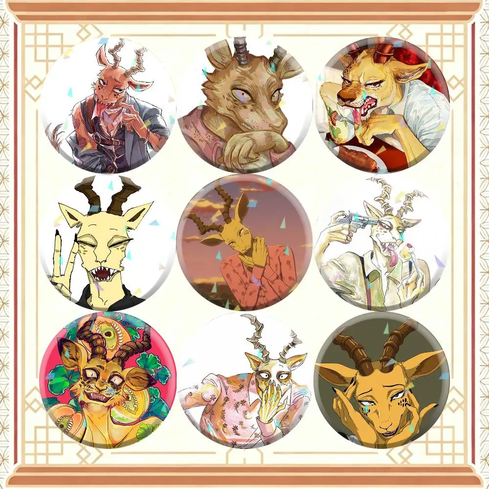 Anime Melon Beastars 32/44/58mm Handmade Pins Round Brooch Badge Backpacks Clothes Jewelry Gifts
