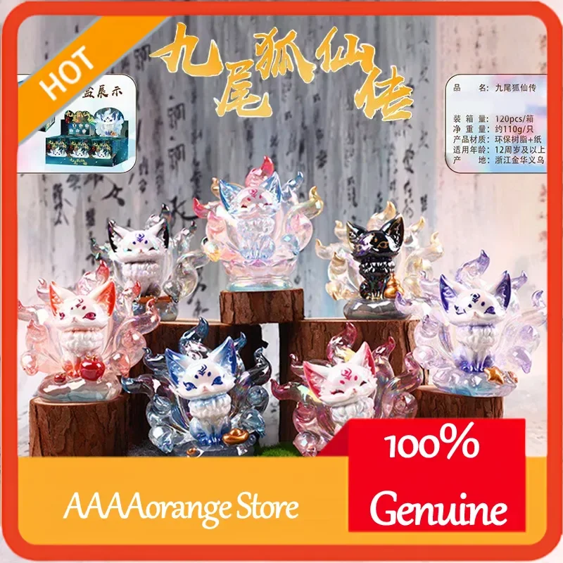 

Mythical Nine Tailed Fox Kitsune Spirit Blind Box Collectible Figure Asian Mysterious Decor Desktop Ornament Gift for Collectors