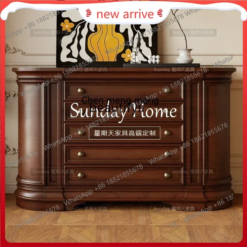 

SS ss7486 American retro lockers, living room large-capacity porch cabinets, French cabinets with drawers can be customized