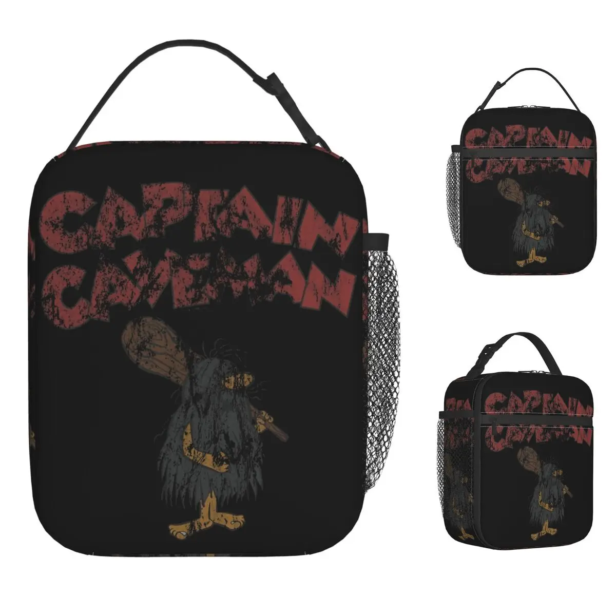 

Сумка для обеда «Капитан пещерный человек» для взрослых, ланч-бокс с принтом, эстетичная школьная сумка-холодильник, портативная сумка-тоут Оксфорд, сумки для еды