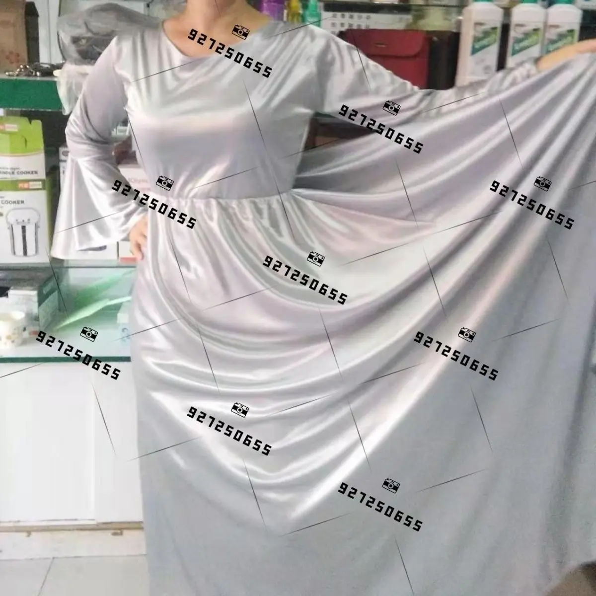 Glossy Sexy Women Satin Maxi Dress with Sash Sleeveless Loose  Plus Size Long Dress Sleeping Robe