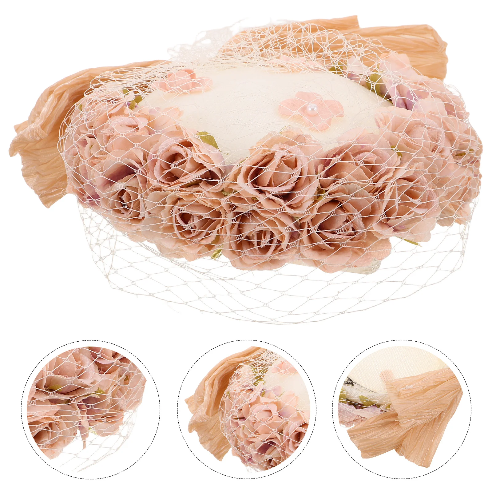 

Natural Flower Wedding Hat Elegant Bridal Fascinator Hair Band Romantic Headpiece For Ceremony Garden Party Bridal Shower