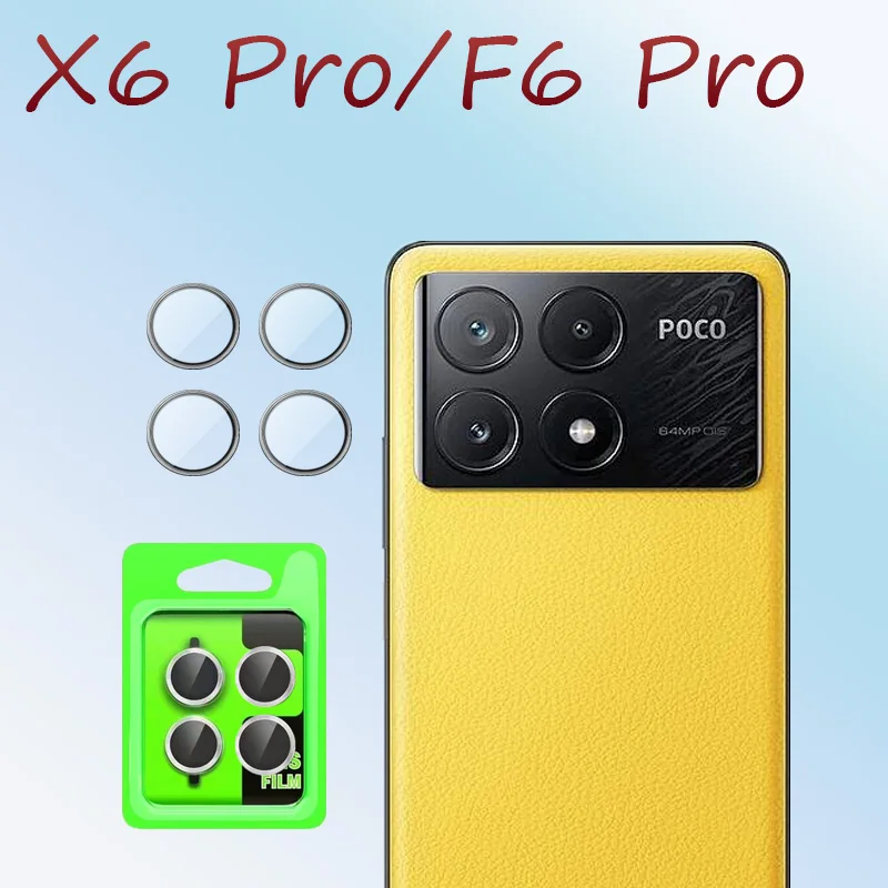 

Camera Protector For Xiaomi POCO X6 Pro F6 Pro Metal Ring Glass Camera Lens Film 3D Design High-quality lens protection