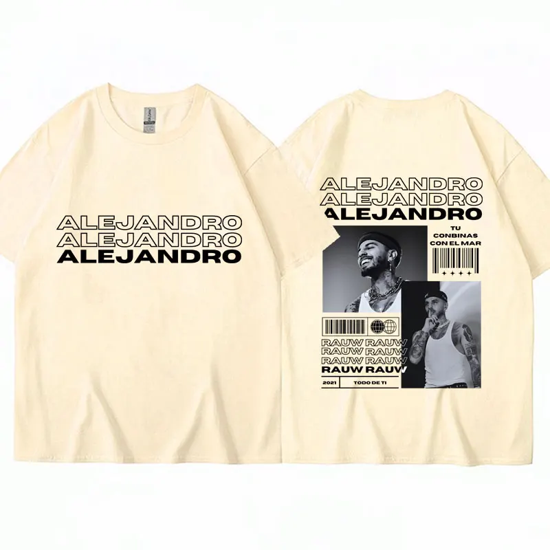 Camiseta De algodón De gran tamaño para hombre, prenda De vestir, Estilo Vintage, Gótico, a la moda, Rauw del cantante, Alexander, Álbum De Música, Todo De Ti, De los 90