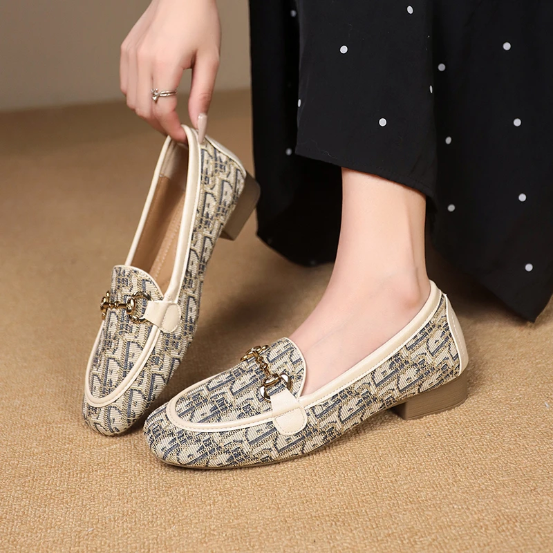 Soft Pu Leather Women's Low Heel Shoes Shallow Mouth All-match Comfortable Pumps Thick Heels Ladies Work Small Luxury Shoes view 6