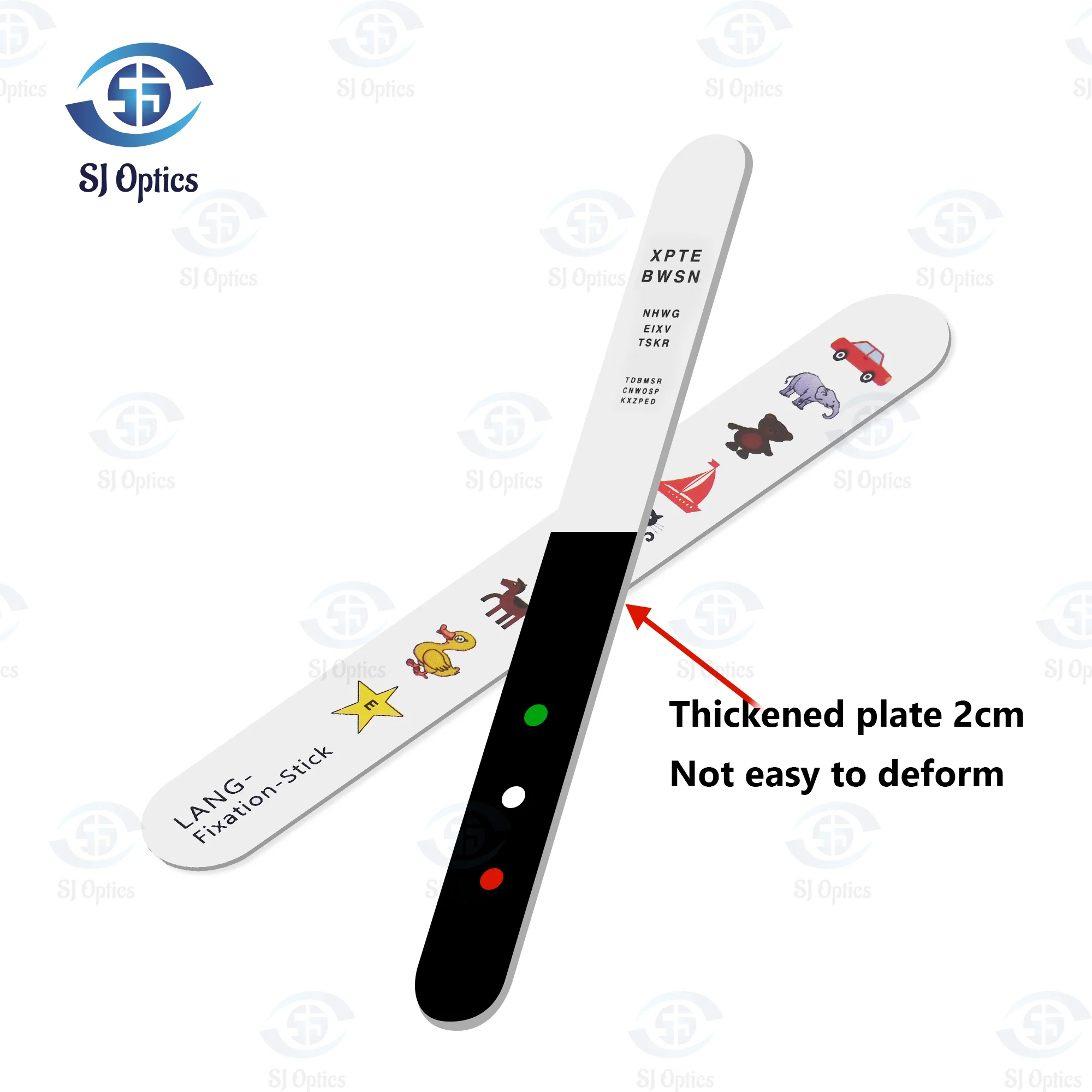 Children Fixation Bar with Red Green Anti-Suppression Check Vision Tester Cartoon Pattern Fixation Stick Kid Fixation Stick