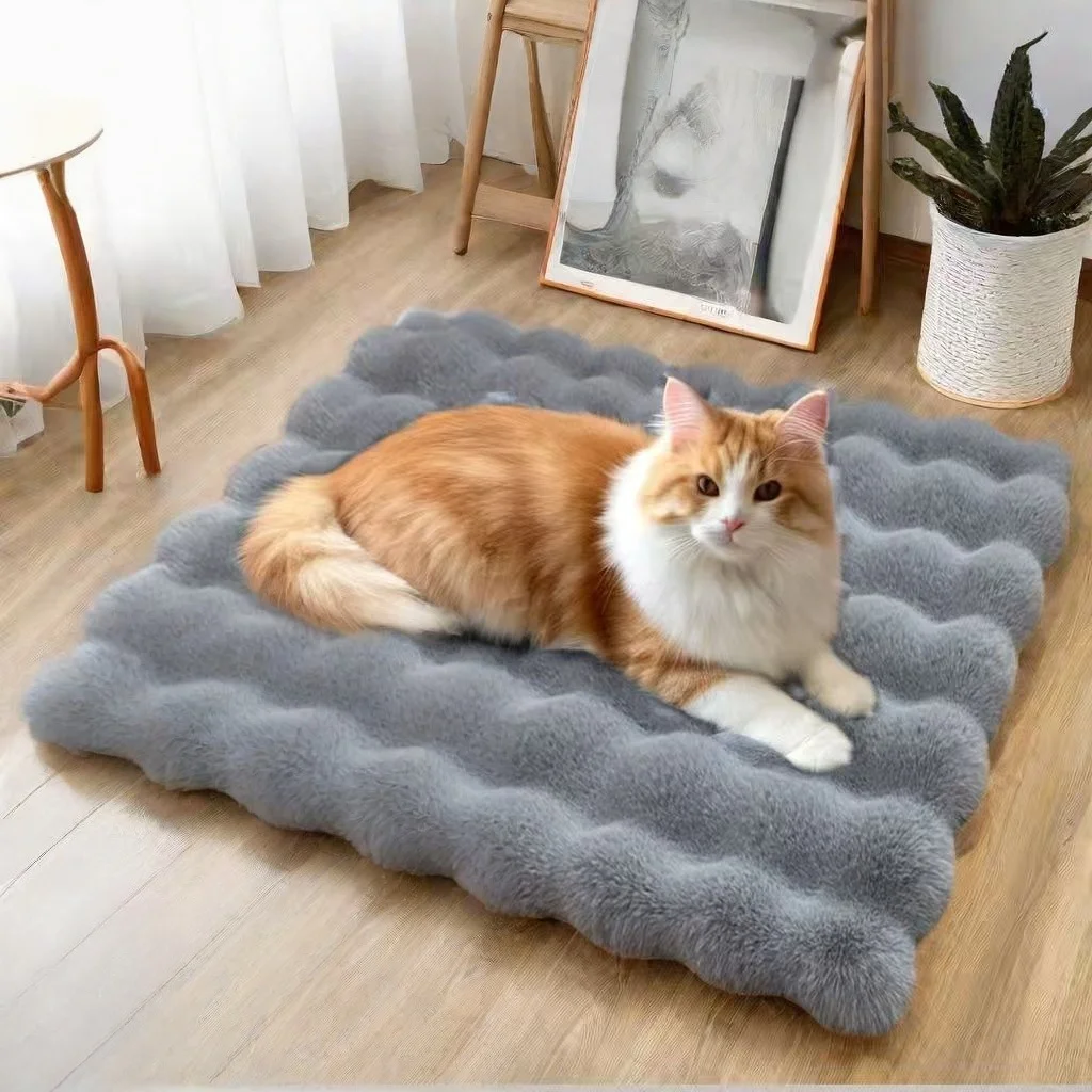Haustier-Plüschmatte, universell für alle Jahreszeiten, Katzenbett, Katzendecke, warme Schlafmatte für Herbst und Winter, Hundebett, dicke Hundematte