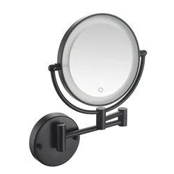 Bathroom 8-inch makeup mirror folding rotating telescopic mirror double-sided magnifying beauty mirror wall hanging X3/X5/X10