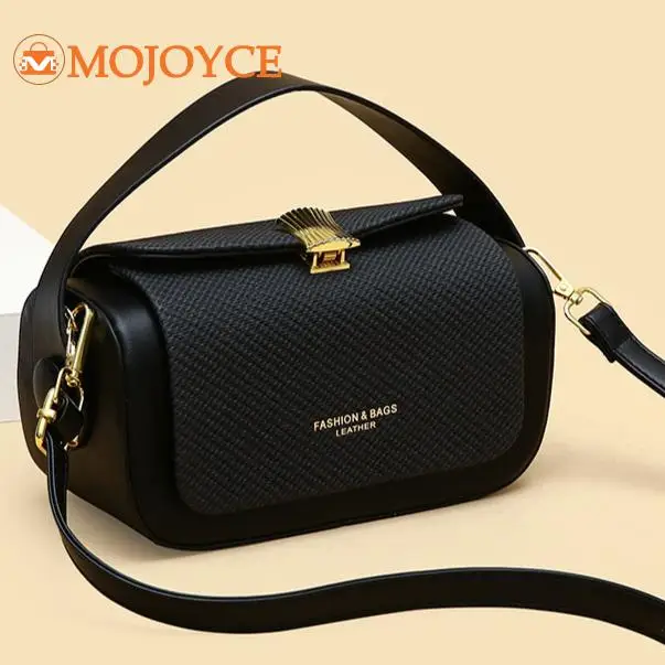 

Luxury Handbag PU Leather Shell Shaped Hasp Bucket Bag For Women Retro Tote Bag Shoulder Bag Female Messenger Bag Designer Purse