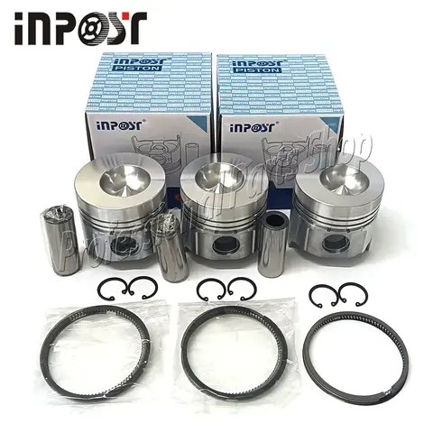3 Sets 3TN84 3TN84L 3TN84-RBA Piston & Ring for Yanmar Engine
