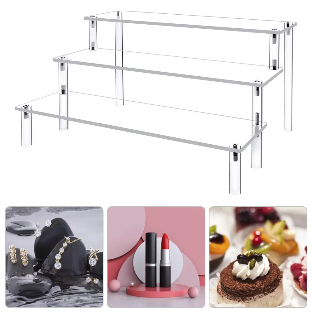 아크릴 피규어 데스크탑 쇼케이스 투명 4단 소매 진열대 30CM 쥬얼리 랙 디스플레이 스탠드 (장식/정리용)