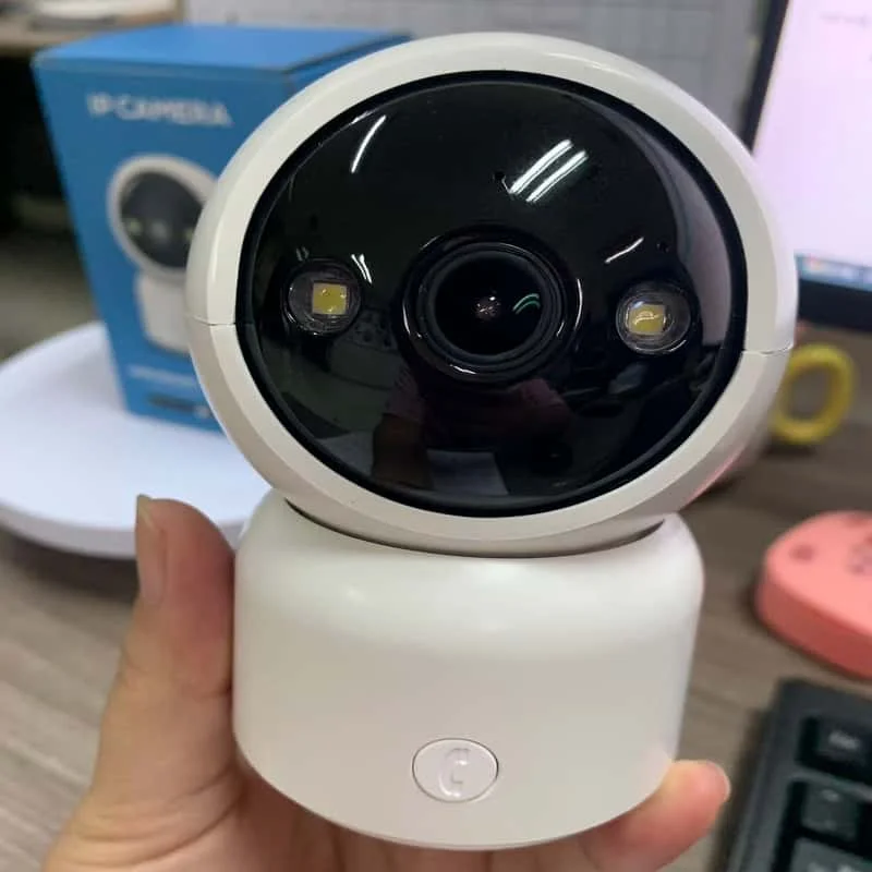MinlangCC01B كاميرا PT لاسلكية بيضاء 360 °   كاميرا مراقبة داخلية للرؤية الليلية بدقة 3 ميجابكسل