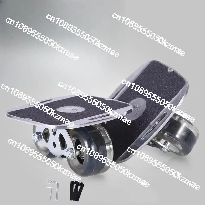 Extreme Split Skateboards |Drift Roller Boards with Flash Wheels, Silver Aluminum Aluminum Material