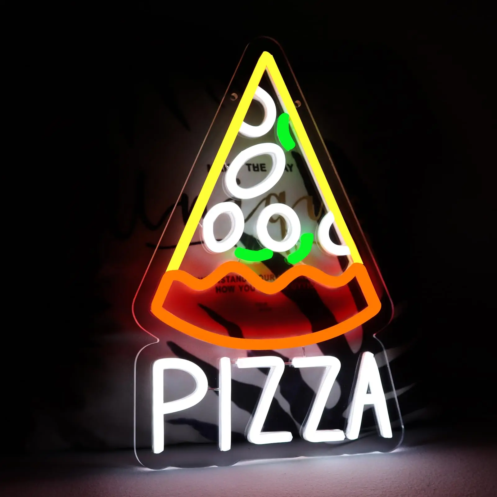 Pizza Neon Sign for Pizzeria Business Decor Pizza Shaped Neon Sign Pizza LED Neon Light for Restaurant Kitchen Store Party Gift