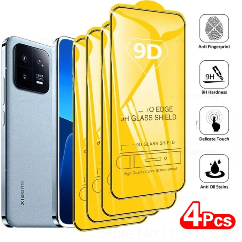 4 sztuki szkła hartowanego 9D do Xiaomi 13T 12T 11T 10T Pro 11 Lite 5G Screen Protector do Xiaomi 14 13 13T 12T 11T 9 8 Anti-Scratch