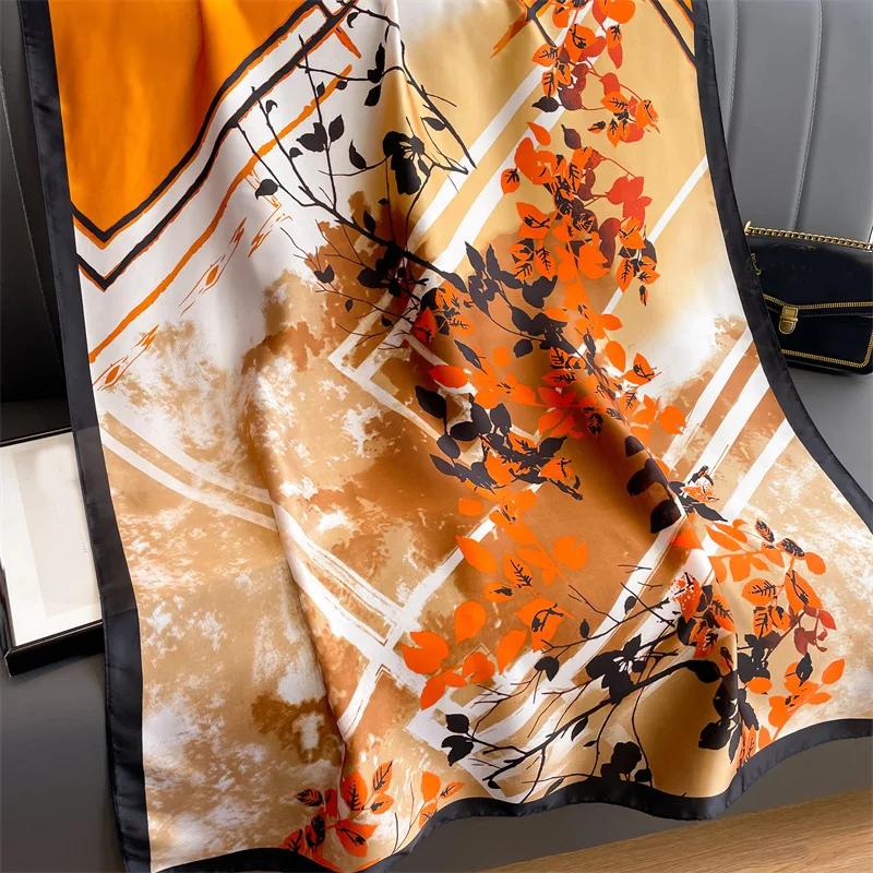 Новый Шелковый шарф с рисунком «гусиные лапки»