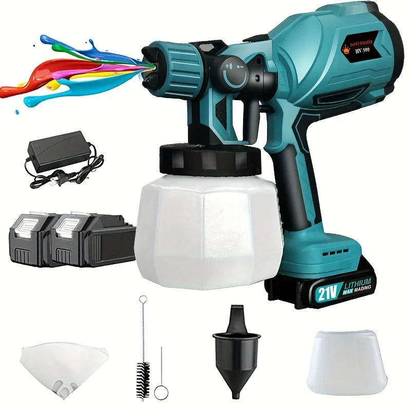 

800ML Electric Spray Gun Cordless Paint Sprayer Auto Furniture Steel Coating Airbrush Compatible For 21V Battery