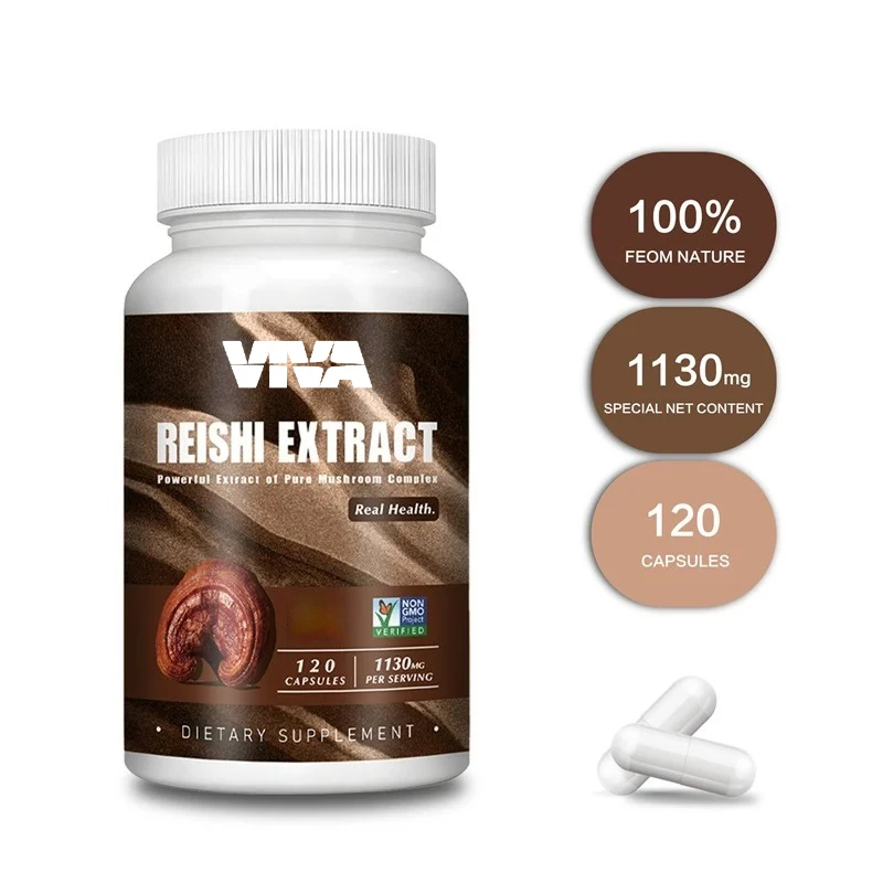 Reishi Capsules - Nervous System Support, Support Energy, Vitality, Immune & Heart Health and  Relieve Stress, Improve Sleep