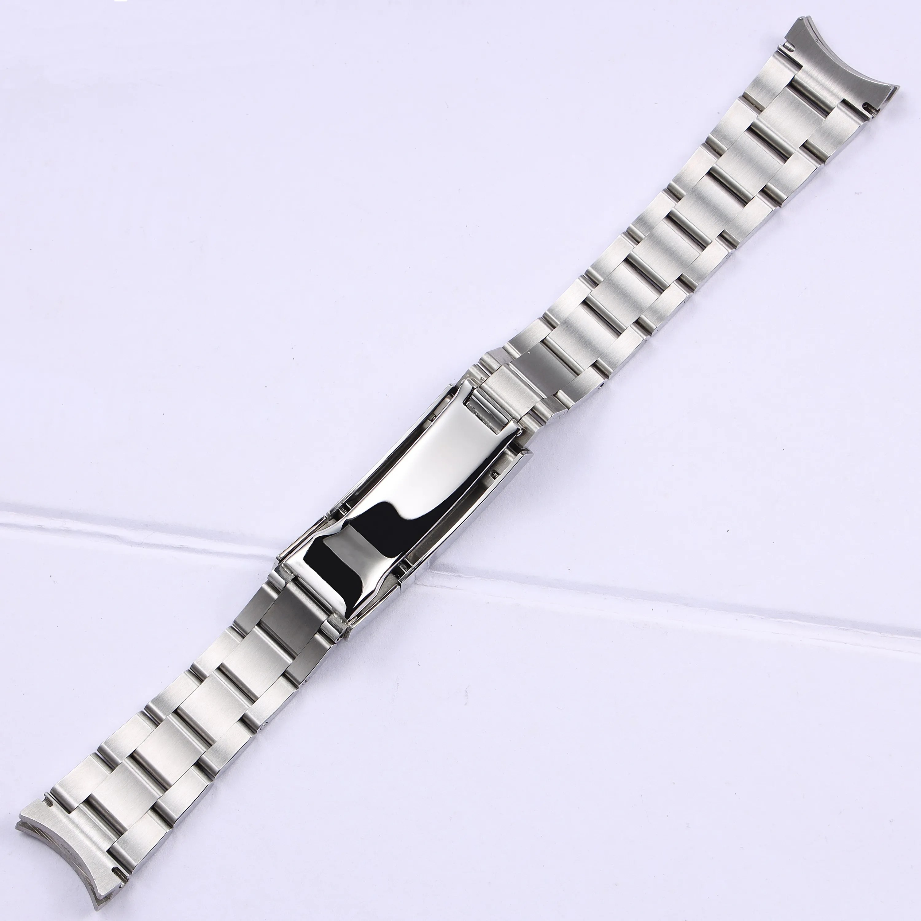 20mm 904L brushed silver stainless steel watchband for Rolex Submariner Daytona deployment clasp metal watch strap wrist men