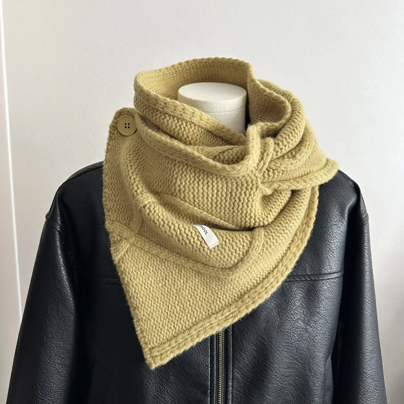 

Шарф из 100% шерсти с пряжкой, многофункциональный воротник-трансформер, шапка-рафа, теплая зимняя и осенняя модная однотонная шаль