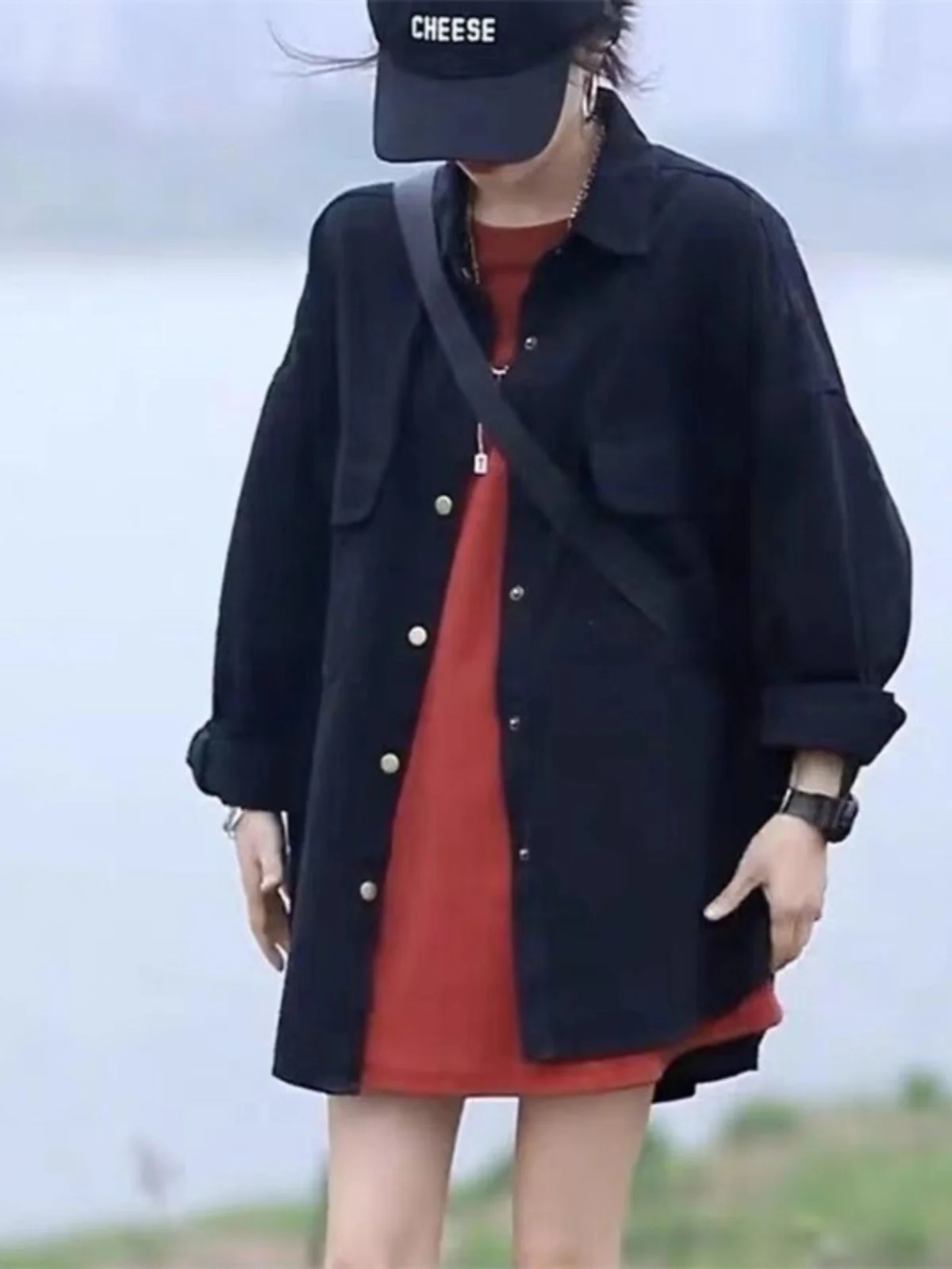 Korean Style Elegant Sweet Color Simple Long Sleeve Shirt Outerwear Unique Design Commute Fashion Autumn Top