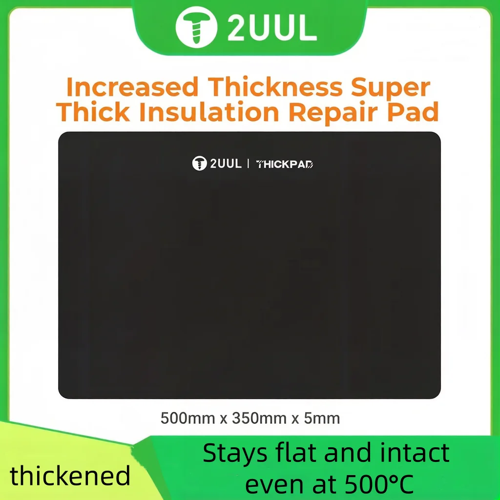 

2UUL THICKPAD 500x350x5mm Thickened Heat Resistant Repair Pad, Anti-static Anti-slip Easy Clean 500°C Insulation Mat