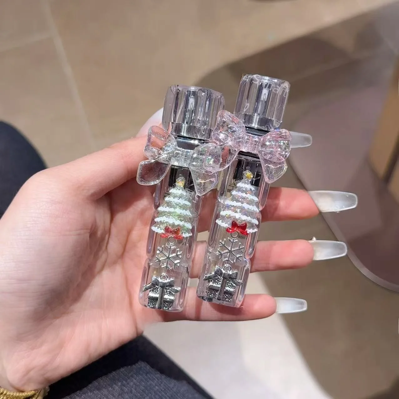 Christmas Tree with Sparkling Diamonds, Pink, Cute, Inflatable Lighter, New Style, Creative Gift for Boyfriend/girlfriend