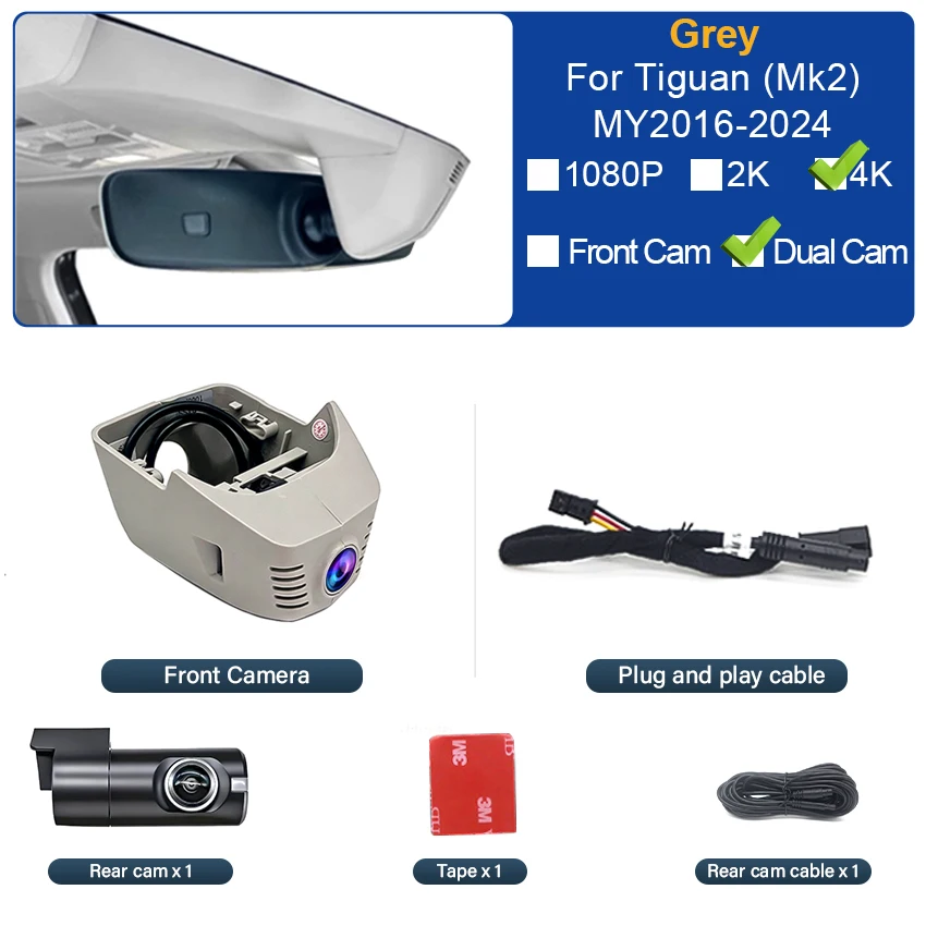 4K Dual Cam(Grey)