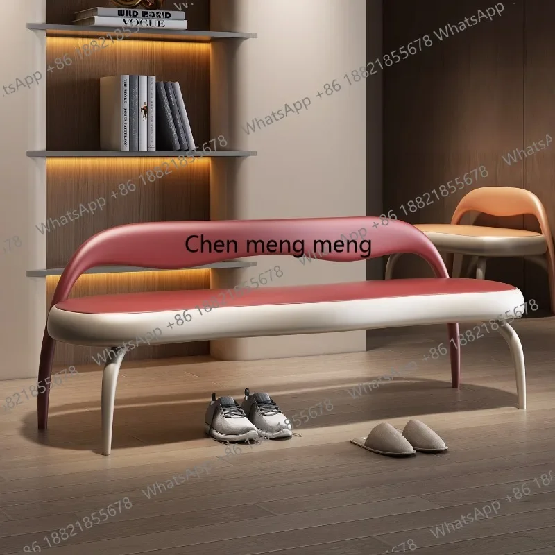 E182 Cream style dining chair clothing store long stool home door light luxury shoe change bedside stool