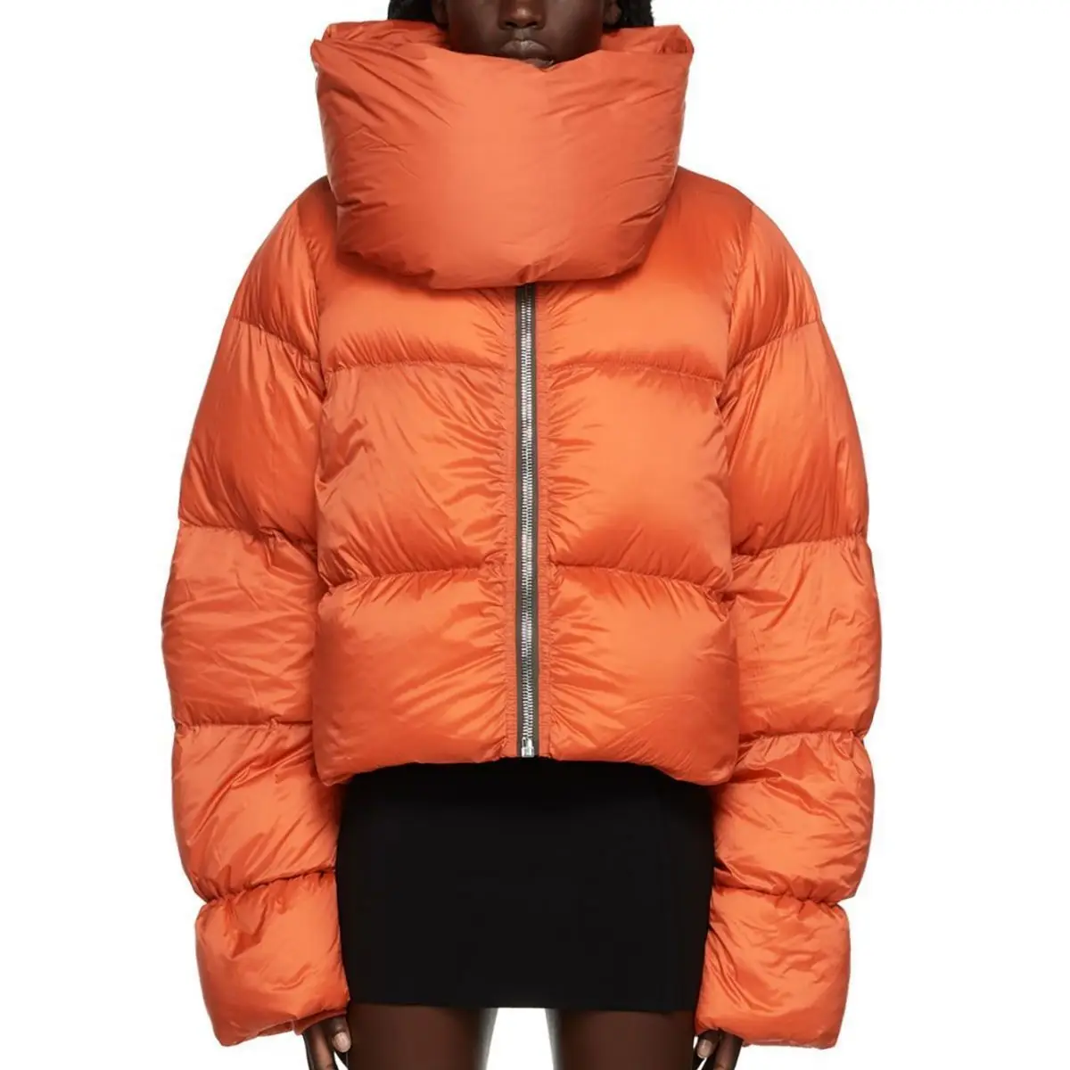 Scarf Collar Solid Short Cotton Coat Women Fashion Stand Collar Full Sleeve Hidden Buttons Puffer Jacket 2026 Lady Winter Wear