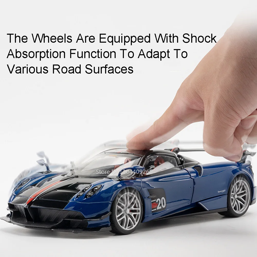 1:18 di Grandi Dimensioni Pagani Huayra BC GTR Pressofuso In Lega Modello di Auto Veicoli Giocattolo Suono Luce Assorbimento Degli Urti Modelli Regali Per Bambini