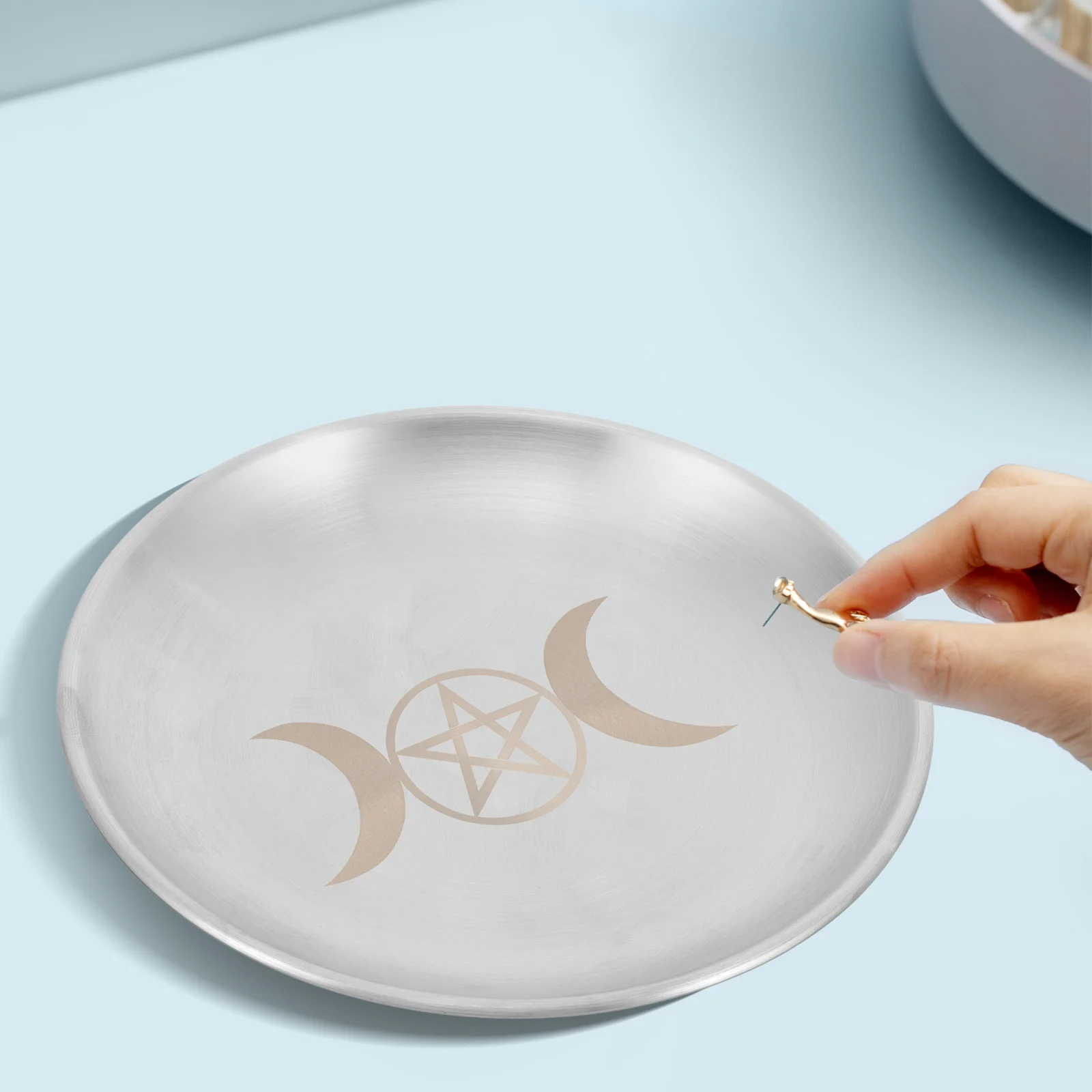 

Pentagram Holder Plate Stainless Steel Altar Tray Good Workmanship No Acute Edges Burrs Holder