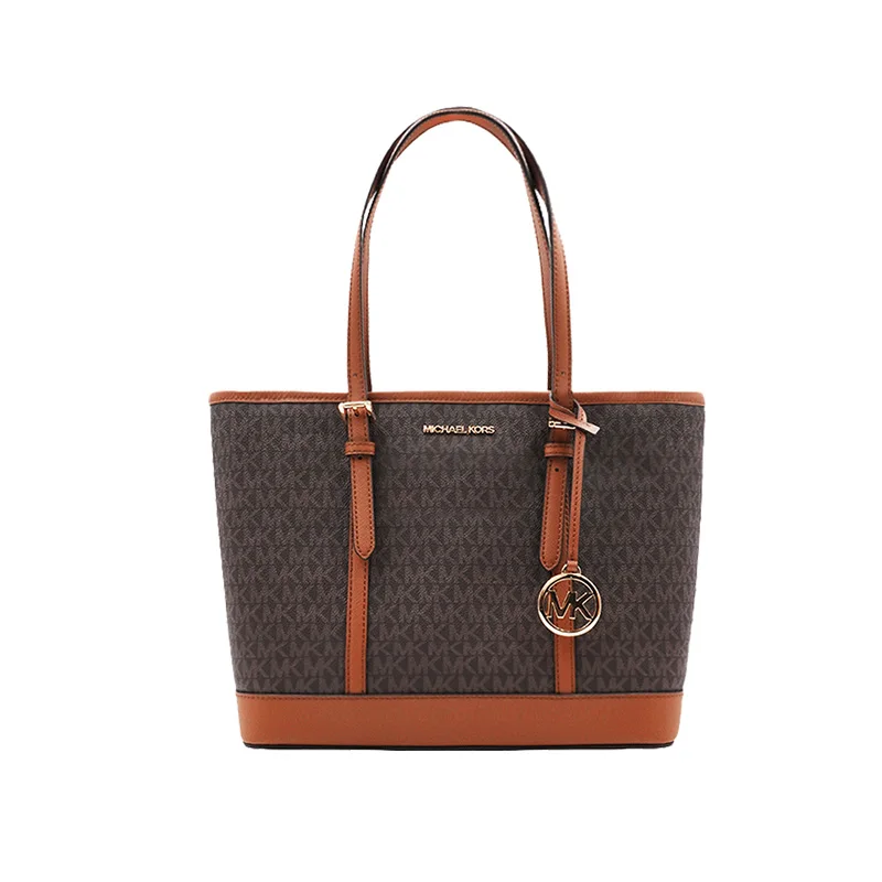 MICHAEL KORS Jet Set Travel Large Logo Tote Bag In Brown 35S0GTVT1V