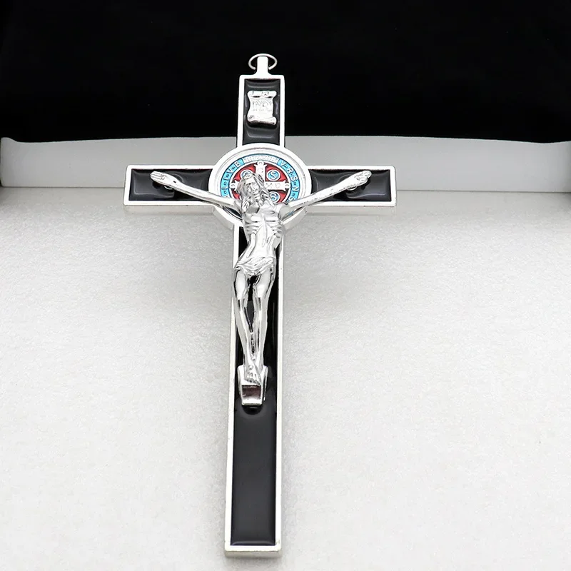 Exorcism Cross Saint Benedict Crucifix Jesus Zinc Alloy Material Accessories Wholesale Catholic Supplies  Charm Pendulum