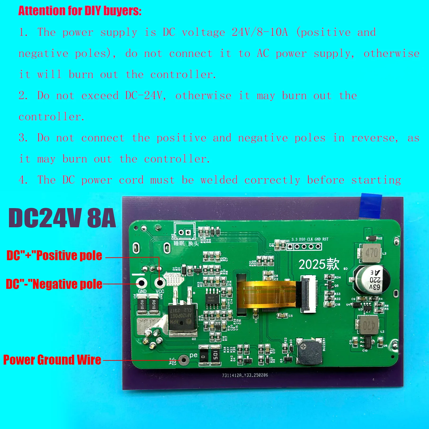C245 Control Board 3.5-in OLED 4 display interfaces Electric Soldering Iron Soldering Station Controller DC 24V 8A-10A