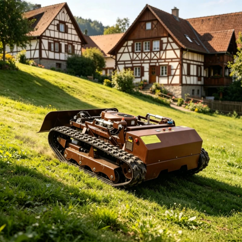 Wireless Radio Control Slope Mowing Crawler Lawn Mower Self-propelled RC Grass Cutter For Embankment Orchard Weeding