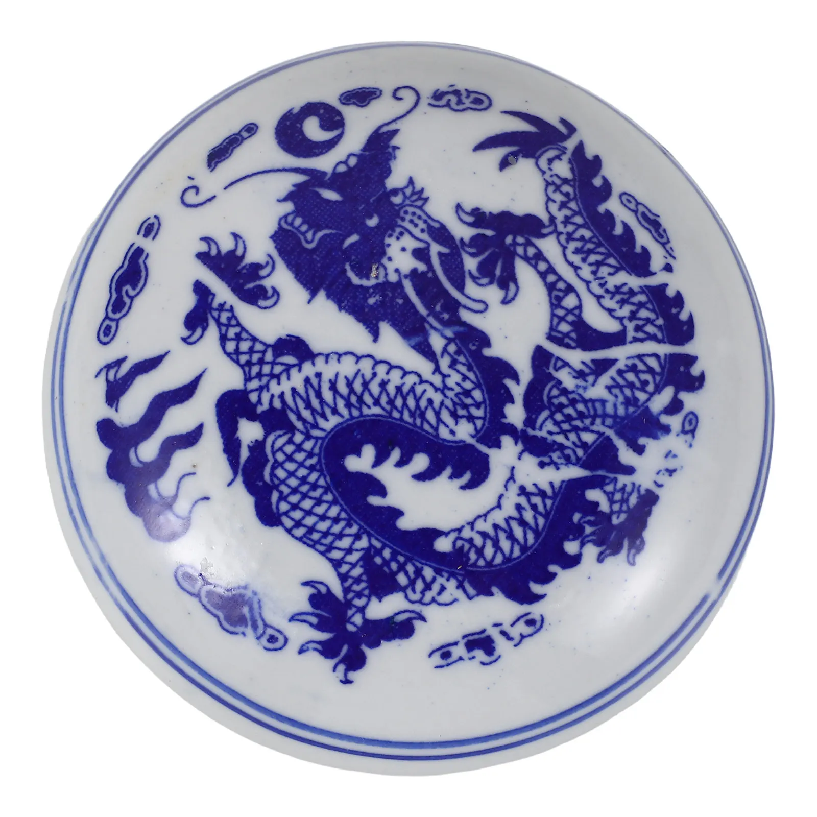 

Китайский сине-белый фарфоровый контейнер для чернил с узором дракона, подушечка для чернил, инструменты для каллиграфии, штамп для рисования