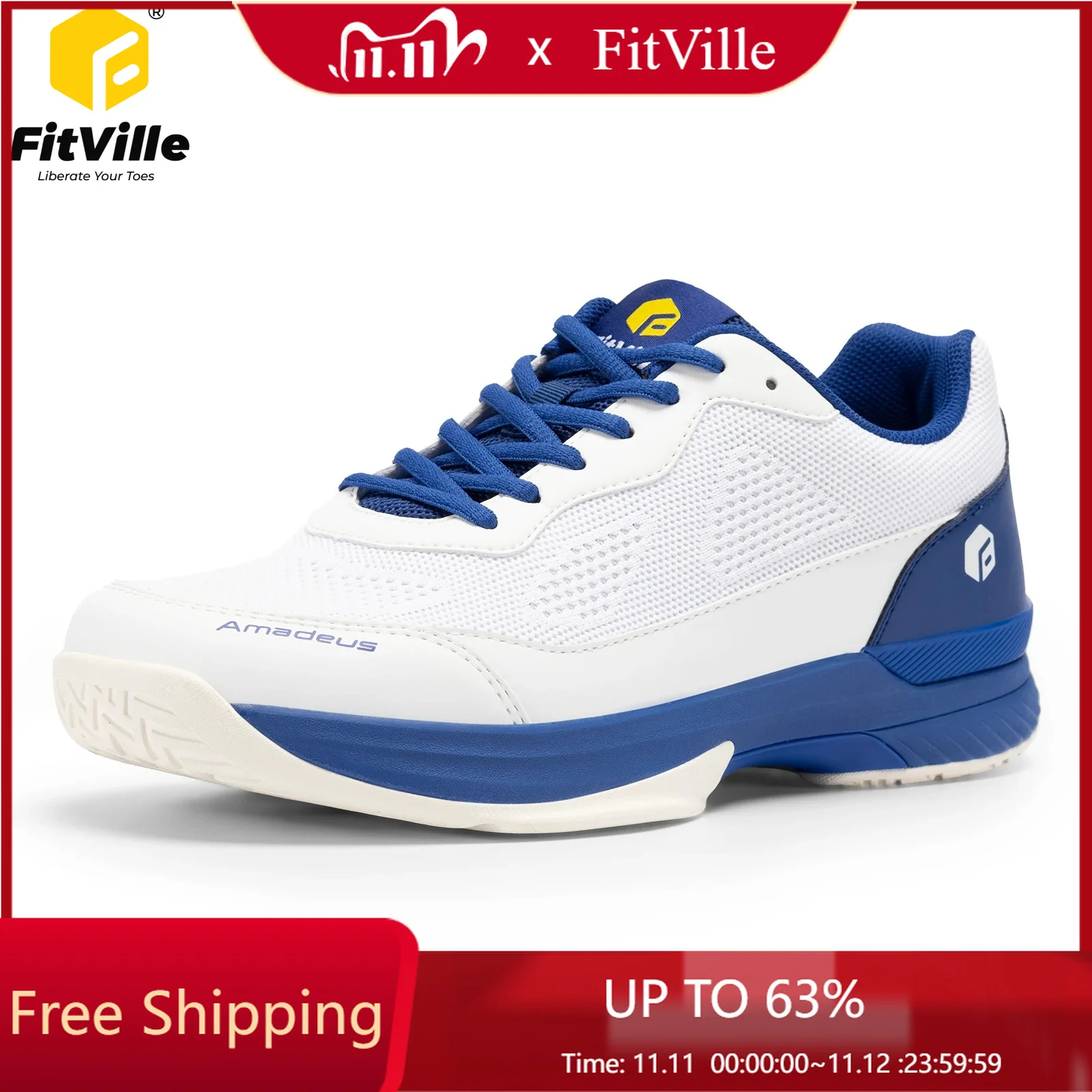 FitVille Extra Wide Pickleball Shoes Gym Sports Tennis Shoes for Men Casual Sneakers All Court Racquetball Athletic Arch Support